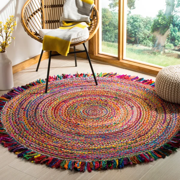Safavieh Cape Cod CAP206A Area Rug Ivory - Red 5& x 5& Round