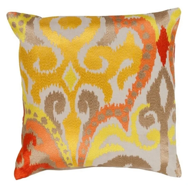 Decorative Penzance 22-inch Flourish Ikat Poly or Down Filled Pillow Blue Down