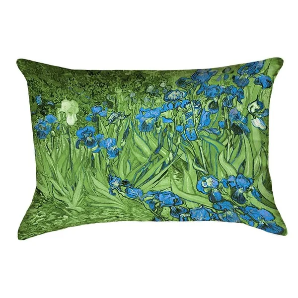 Red Barrel Studio Morley Outdoor Lumbar Pillow; Blue/Green