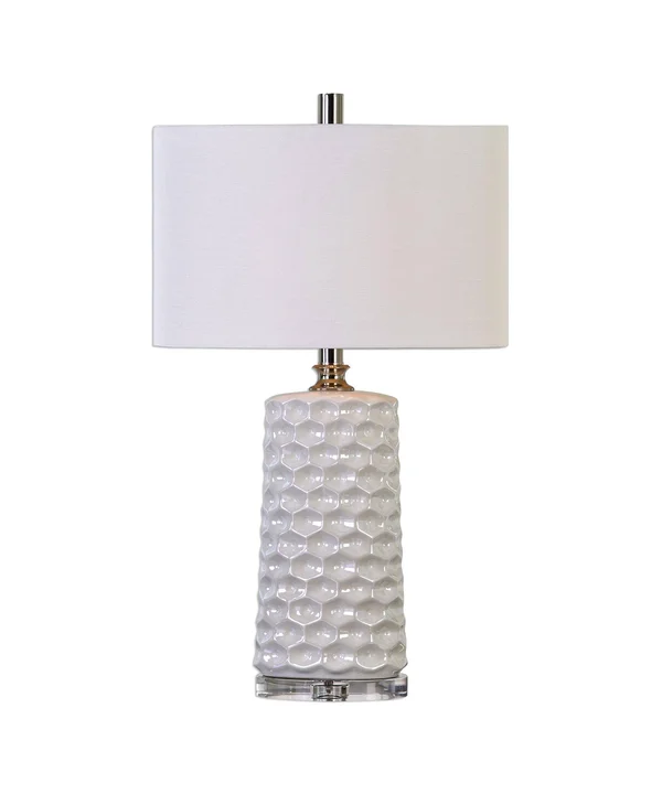 Uttermost Sesia Honeycomb Table Lamp, White