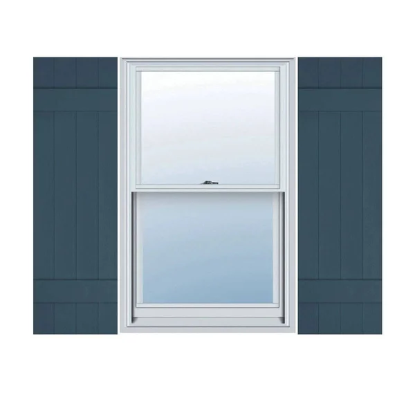 Mid-America LJ4S14X04700CB 14x22W x 47x22H Lifetime Vinyl - Standard Four Board Joined, Board-n-Batten Shutters, w/Installation S