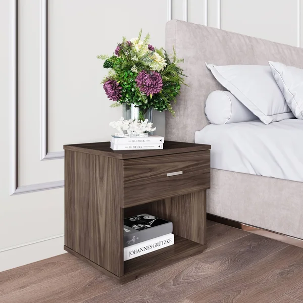 Noah Single Drawer Nightstand Walnut - Eco Dream