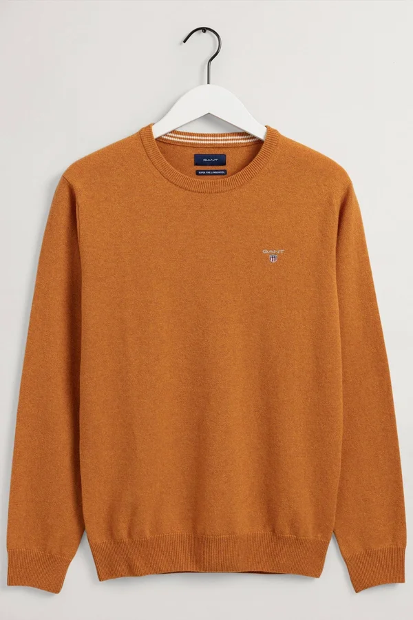 Gant Super Fine Lambswool Crew Neck Sweater - Orange