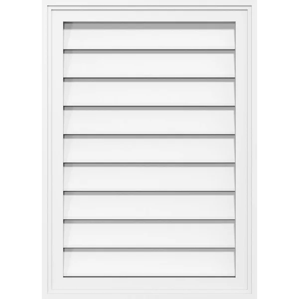 Ekena Millwork GVPVE34X2602SF 34x22W x 26x22H Vertical Surface Mount PVC Gable Vent: Functional - w/ 2x22W x 1-1/2x22P Brickmould
