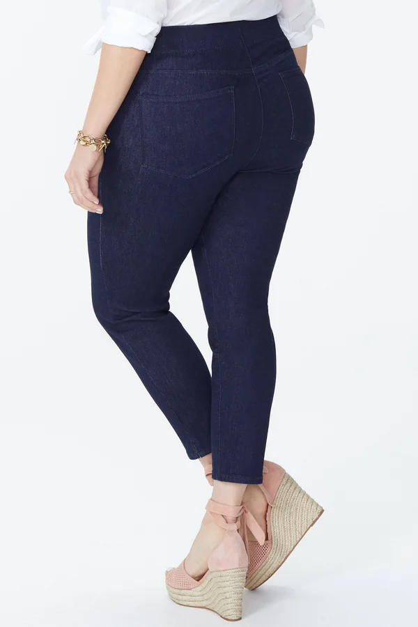 Nydj Skinny Ankle Pull-On Jeans in Plus Size - Rinse - Blue - 16W