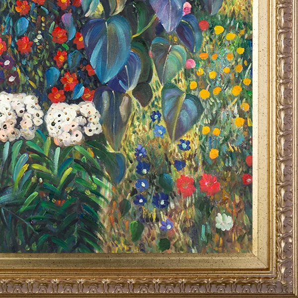 La Pastiche Gustav Klimt &Farm Garden with Sunflowers& Hand Painted Oil Reproduction