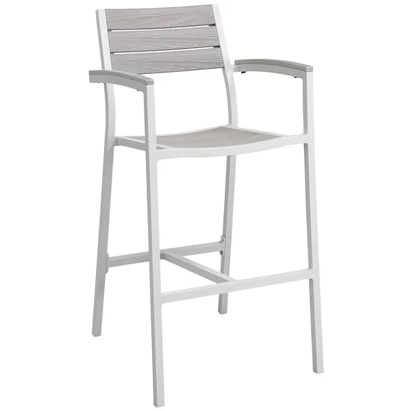 Modway Maine 3 Piece Outdoor Patio Dining Set - White Light Gray