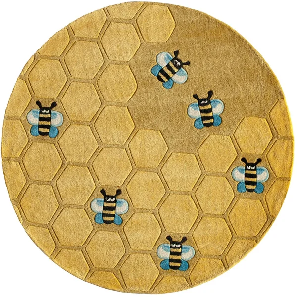 Momeni Lil Mo Whimsy Honeycomb Gold Rug - 5& Round