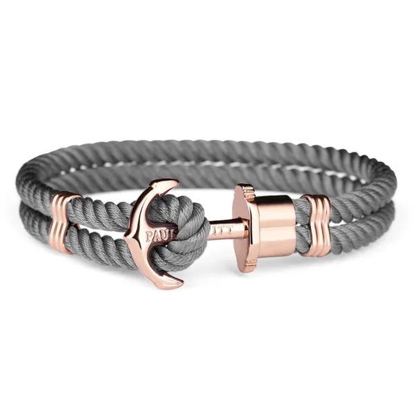Paul Hewitt Phrep Nylon Rose Gold, Grey Bracelet - M