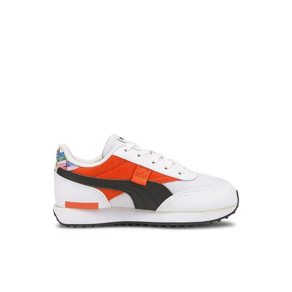Puma Future Rider Intl Game Sneakers Jr, White/Tigerlily, 6