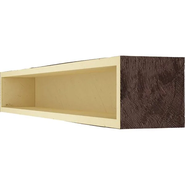 Ekena Millwork MANURS06X10X48ZY 6x22H x 10x22D x 48x22W Rough Sawn Faux Wood Fireplace Mantel, Premium Cherry