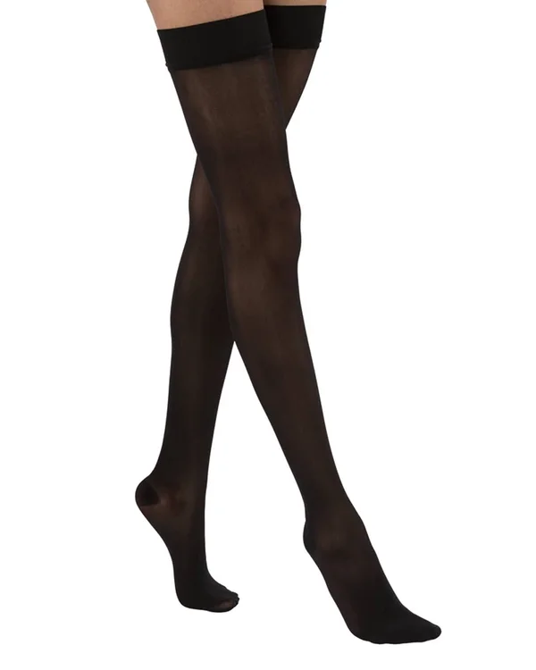 Jobst Ultrasheer 30-40 mmHg XL Black Thigh High Silicone Dot Band