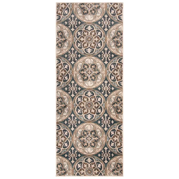 Safavieh LNH341C Lyndhurst Slate Blue, Beige Area Rug - 8& x 11&