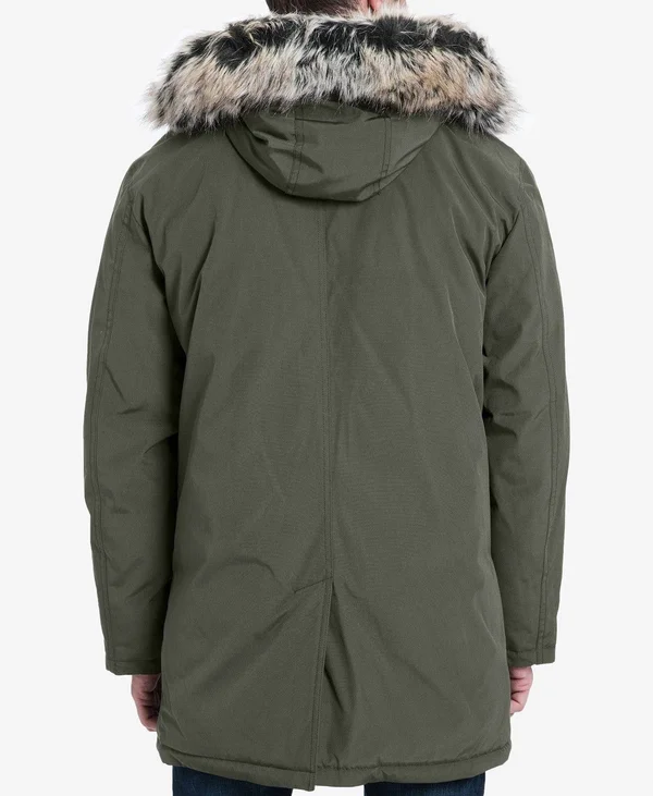 Michael Kors Men's Hooded Bib Snorkel Parka Coat Medium Olive Green