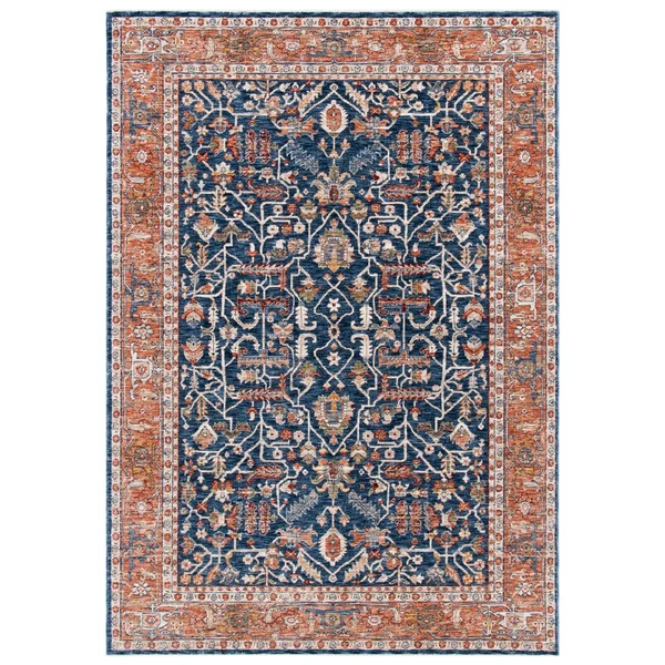 Ralph Lauren 6& x 9& Darcy Navy, Beige Rug