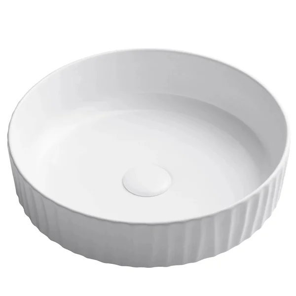 Kraus KCV-201GWH Viva 15 3/4 inch White Round Porcelain Ceramic Vessel Bathroom Sink