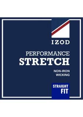 Izod Men's Performance Stretch Straight Fit Flat Front Chino Pant