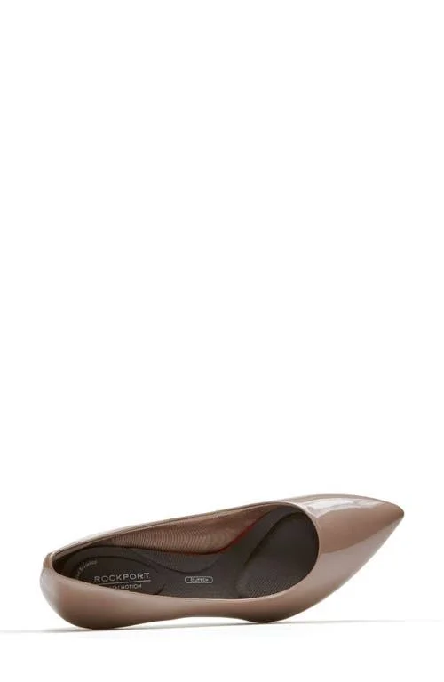 Rockport Women's Total Motion 75mm Pointed Toe Pump - Size: 7.5, Taupe Grey Patent