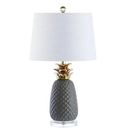 Everly Quinn Finch Pineapple Ceramic 23&& Table Lamp - Gray
