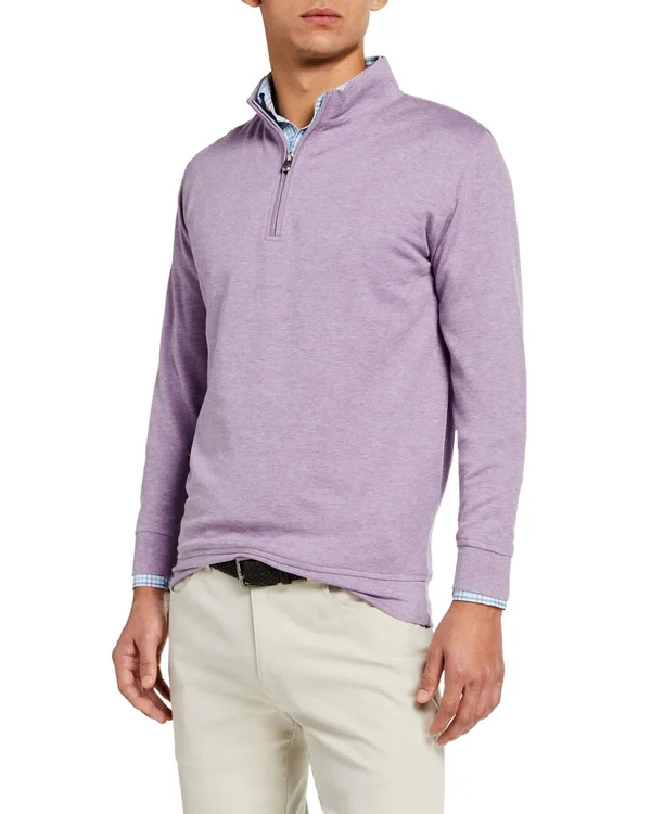 Peter Millar Quarter Zip Knit Pullover, Size XXL - Plum Stone at Nordstrom Rack
