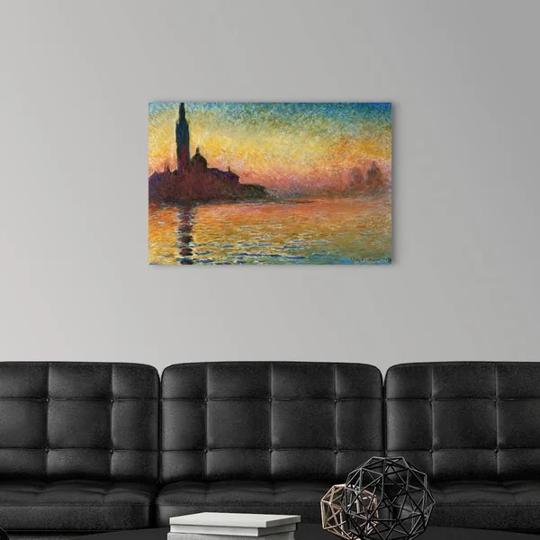 San Giorgio Maggiore at Twilight by Claude Monet, Large Solid-Faced Canvas Wall Art Print, Great Big Canvas