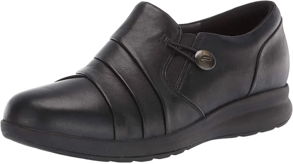 Clarks Un Adorn Loop Black Leather - Women's, Size: 5