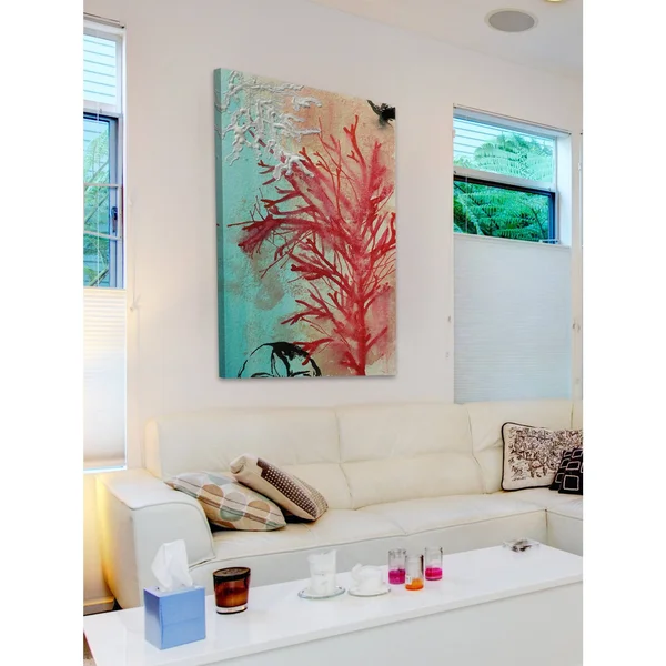 Marmont Hill Red Coral by Christine Lindstrom Painting Print on Wrapped Canvas - Size: 12x22 x 18x22