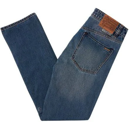 Volcom Vorta Slim Fit Jeans Men's Denim, Middle Broken Blue, Size 36