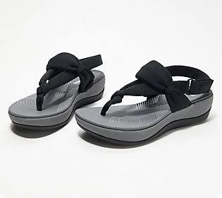Cloudsteppers by Clarks Jersey Sandals - ArlaNicole, Size 8 Medium, Black