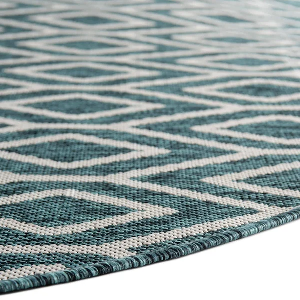 Jill Zarin Home Teal Turks and Caicos Indoor/Outdoor Rug 7&10x22x10& Oval