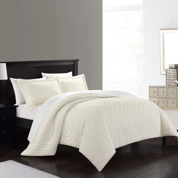 Chic Home Jazmine 7 Piece Comforter Set Embossed Bed in A Bag Plum, Twin XL