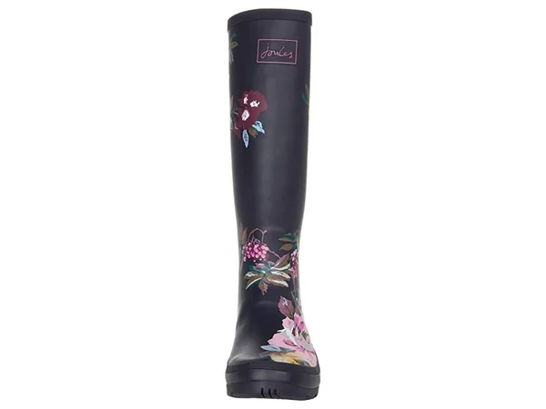 Joules Welly Print Women's Rain Boots Navy Florals : 7 B - Medium