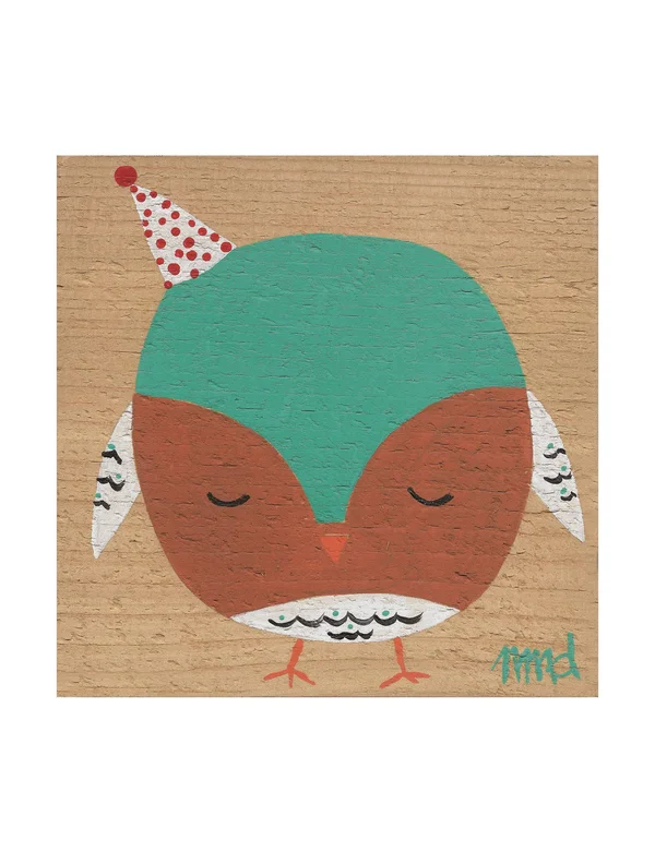 Trademark Fine Art Nicole Dietz 'Owl Rust Teal' Canvas Art - Size: Small, Blue