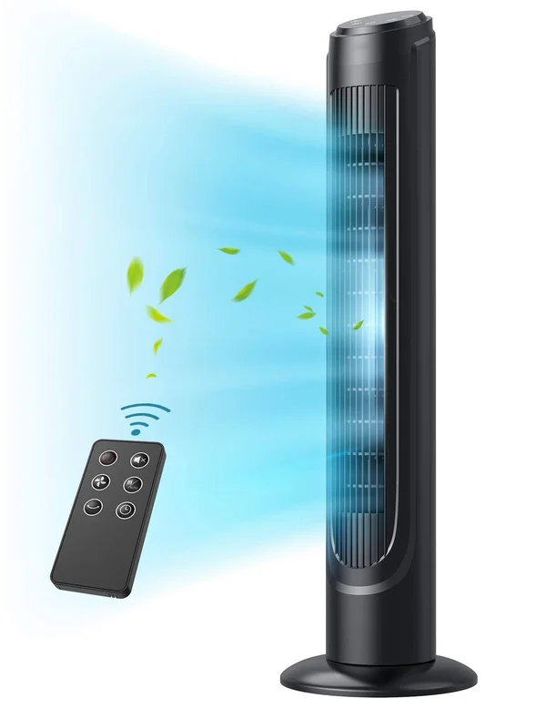 Tower Fan, Dreo 90° Oscillating Fans with Remote, Quiet Cooling, 12 Modes, 12H Timer, Space-Saving, LED Display with Touch Contro