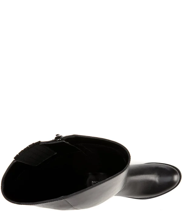 Michael Michael Kors Finley Leather Riding Boots - Black Leather