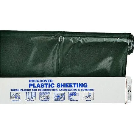 Orgill Poly 6X24-B Poly Film 6 Mil Plastic Black Polyethylene Film 24 Foot by 100 Foot