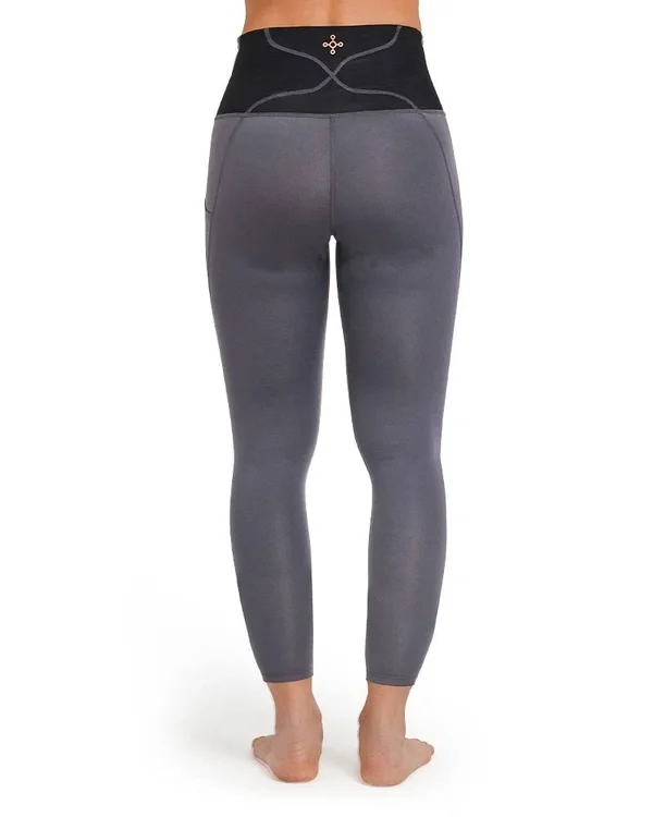 Tommie Copper UltraFit Lower Back Support Ankle Length Leggings - Size Large, Slate Grey