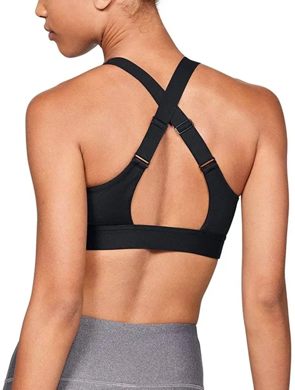 Under Armour Women's Eclipse High Impact Front Zip Sports Bra - Black, 36A