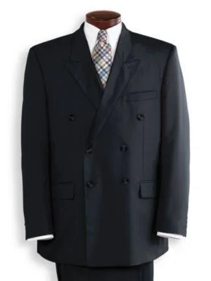 Blair Men's Double-Breasted Suit Coat - Black 48 Regular