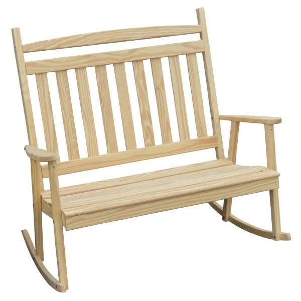 Yellow Pine Double Classic Porch ROCKER - Size: 3.5, Green