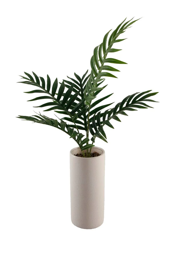 Flora Bunda 28 in. Palm in 10.5 in. Textured Ceramic Vase