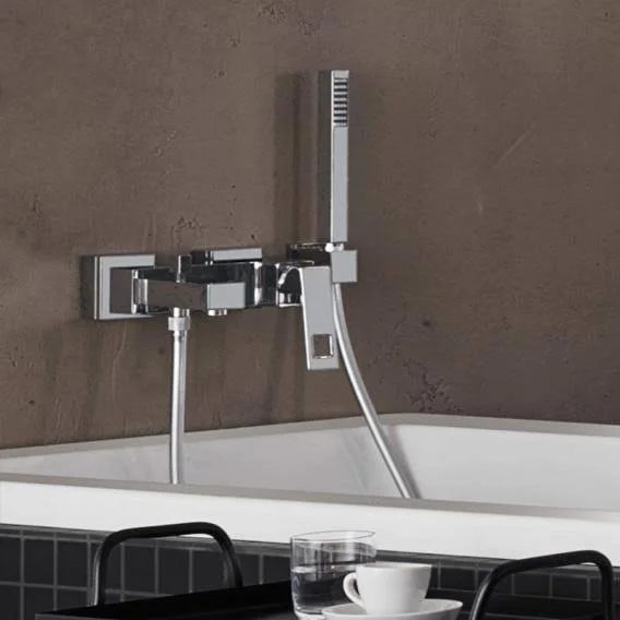Grohe Eurocube Wall-Mounted Single Lever Bath Mixer with Shower Set 23141000