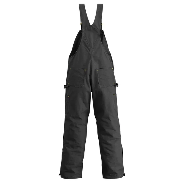 Carhartt Men's Duck Zip-to-Thigh Unlined Bib Overalls - Black