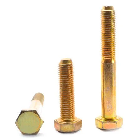 5/8 inch-11 x 3 1/2 inch (PT) Coarse Thread Grade 5 Hex Cap Screw (Bolt) Medium Carbon Steel Yellow Zinc Plated Pk 100