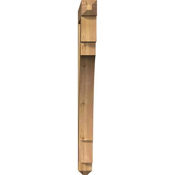 Ekena Millwork 4x22W x 36x22D x 48x22H Merced Craftsman Rough Sawn BRACKET, Western Red Cedar