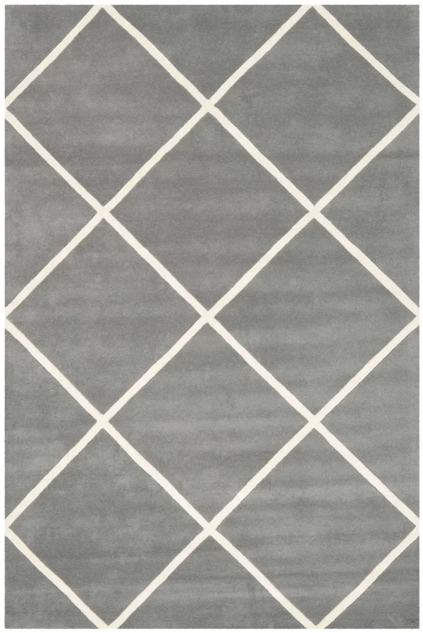 Safavieh 6& x 9& Chatham CHT720D Dark Grey - Ivory Rug