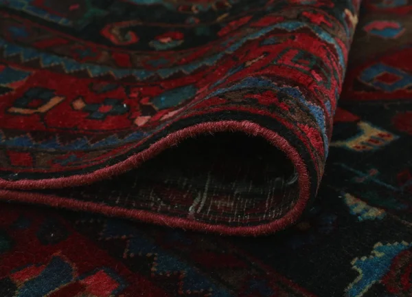 Noori Rug Vintage Distressed Diana Black/Burgundy Runner - 4&5x22 x 9&9x22