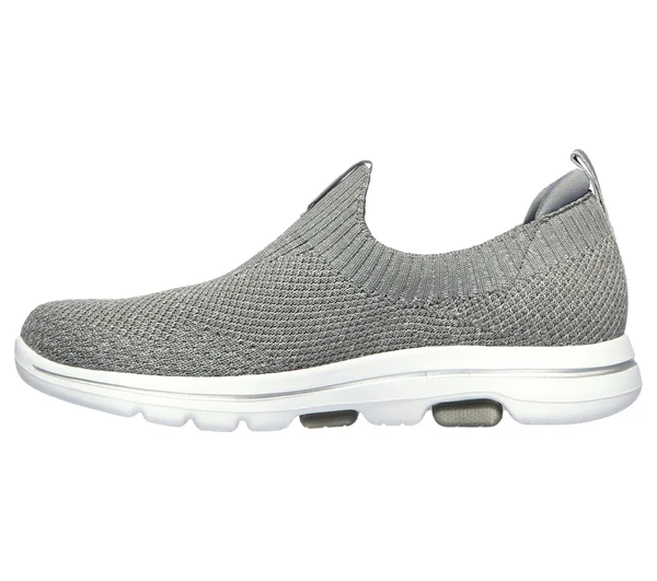 Skechers Women's GOwalk 5 Trendy Slip on Sneaker, Gray