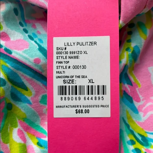 Lilly Pulitzer Womens Finn Top (Multi Unicorn of The Sea) (Size XL)