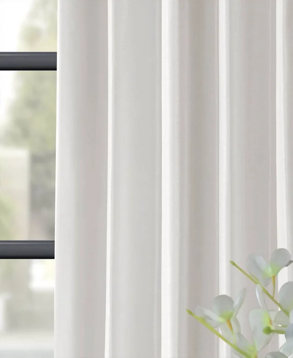 Ice Blackout Vintage Textured Faux Dupioni Curtain, Half Price Drapes